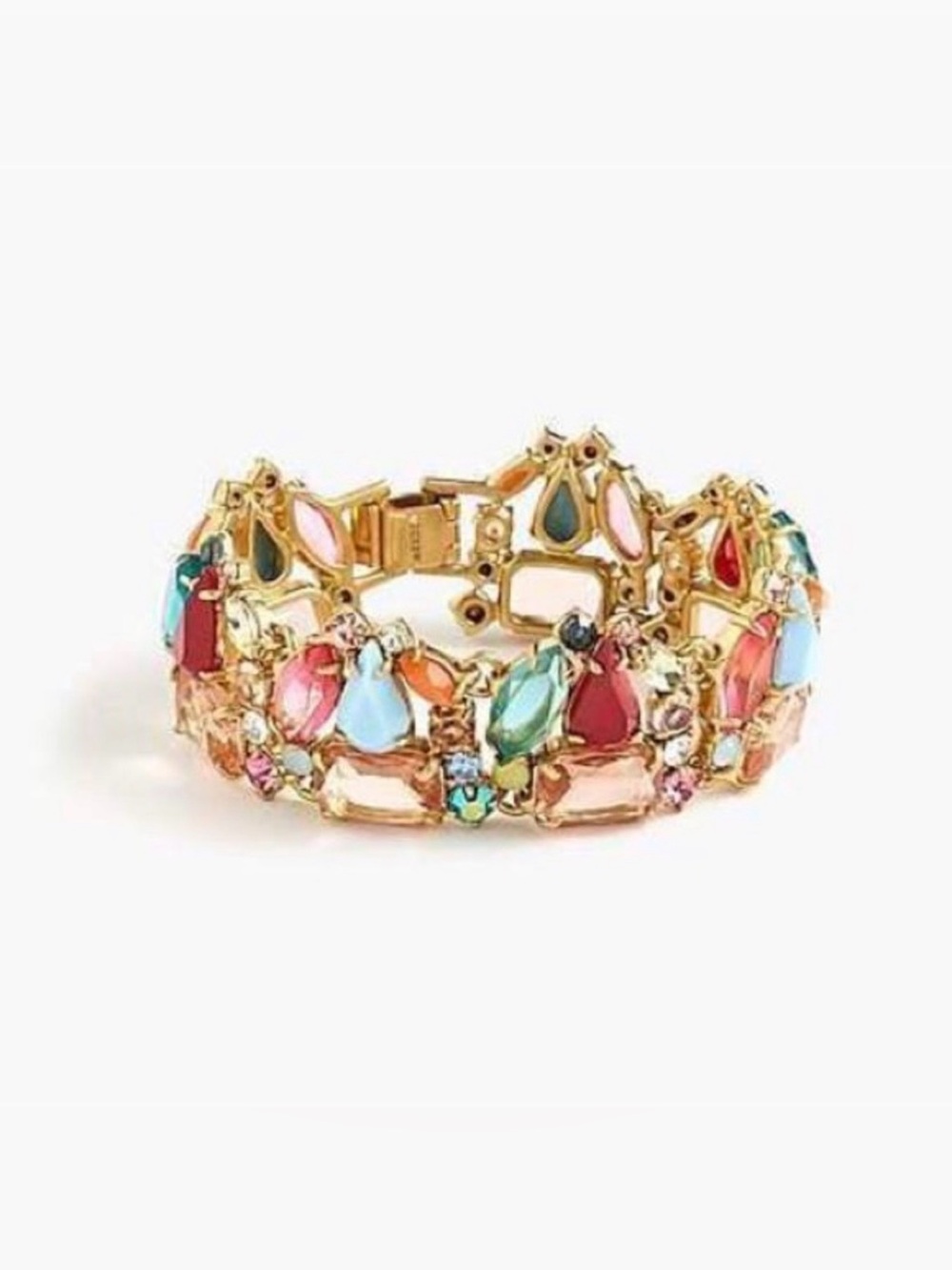 J. Crew Gold Multicolor Teardrop Crystal Bracelet NWT
